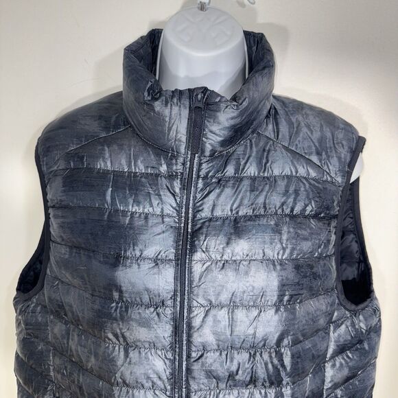 Uniqlo Down Puffer Vest Navy Blue Pockets Packable Light Women Medium - Picture 2 of 10